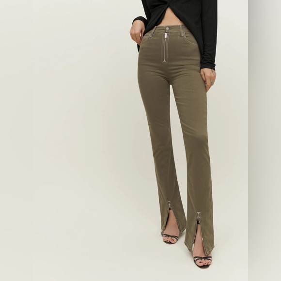 Reformation Toby Zip Front Ultra High Rise Bootcut Jeans - Picture 1 of 9